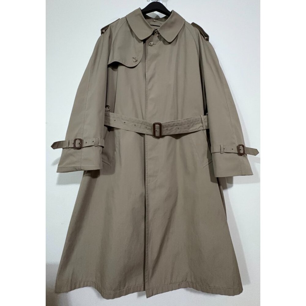 BROOKS BROTHERS poplin removable wool lining trench coat sz 40 S khaki vintage